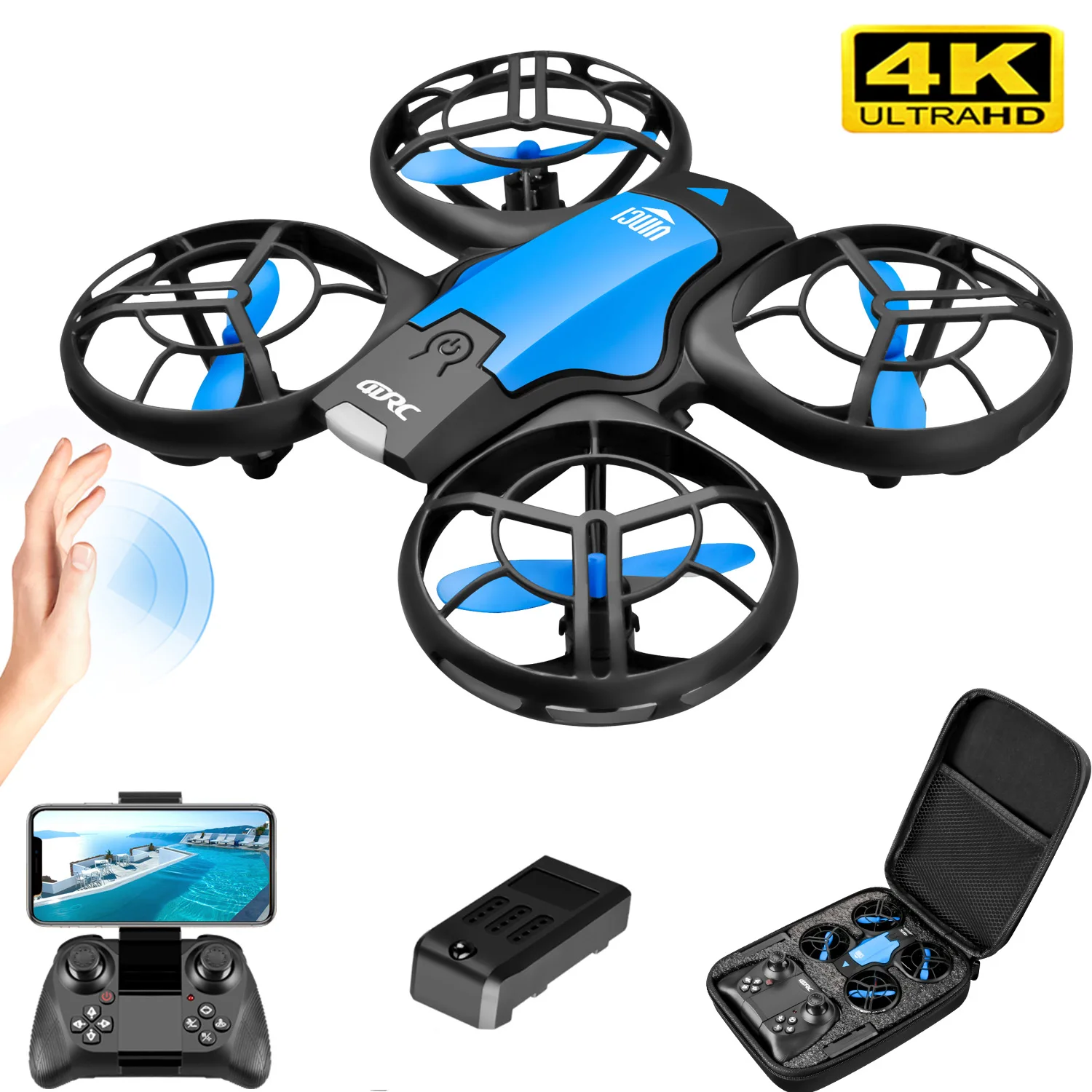 Brushed Drone Motor - V8新型ミニドローン 4KプロフェッショナルHD 1080P広角カメラ WiFi FPV RCドローン