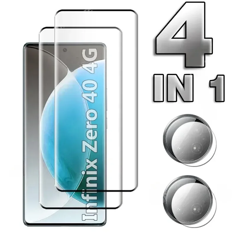 Hd Zero Camera - Infinix Zero 40 4G用 4in1 3Dガラス製スクリーンプロテクター、HDフィルム、曲面強化ガラス、Infinix