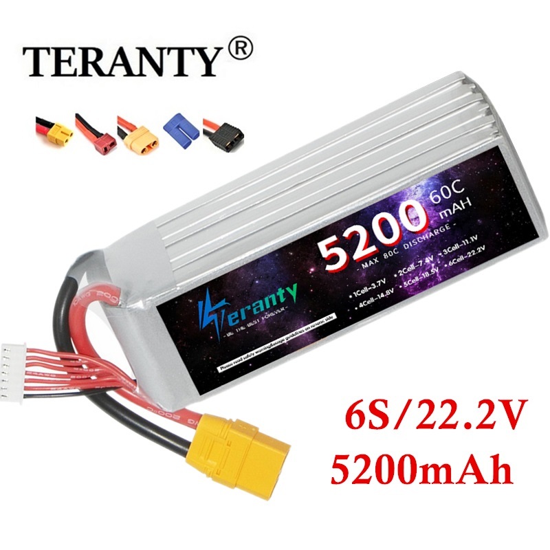 Lipo Battery 6S - タンク、rcモデルパーツ、車、電車、バギー、ボート、60c、5200mah、ec5、xt60 t、xt90、6s、22.2v用のプラグ付きteranty-lioバッテリー