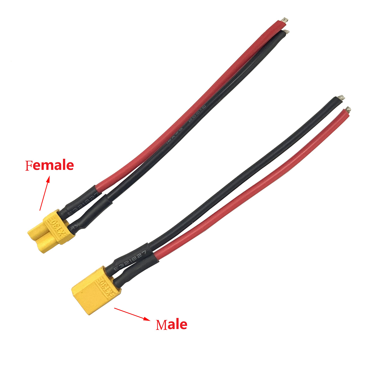 Smoke Stopper - XT30 プラグ オスとメス コネクタ 100mm 16AWG