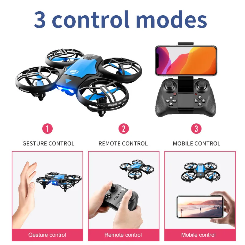 V8新型ミニドローン 4KプロフェッショナルHD 1080P - Brushed Drone Motor のレビューと価格