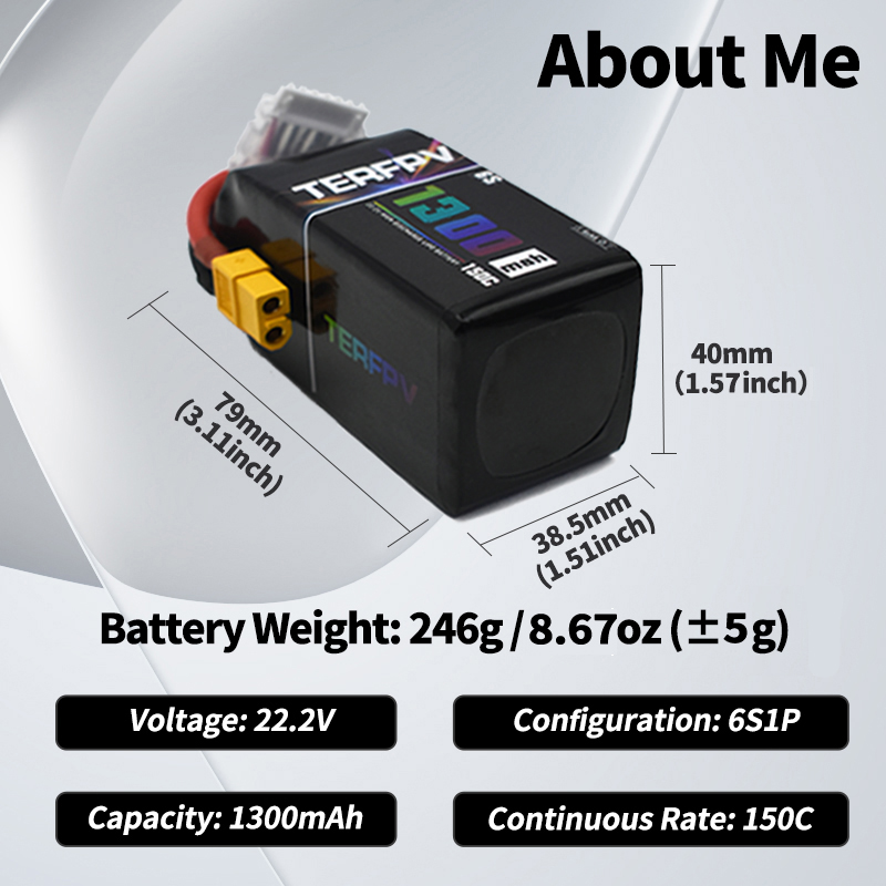 TERFPV リポバッテリー 6S 22.2V 1300/1 - Lipo Battery 6S のレビューと価格