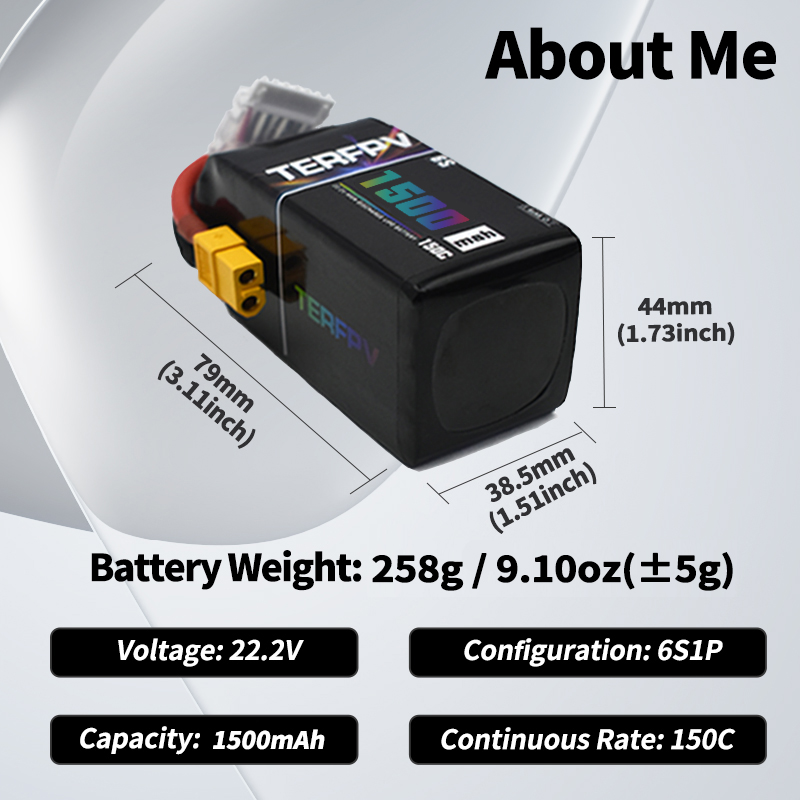 TERFPV リポバッテリー 6S 22.2V 1300/1 - Lipo Battery 6S のレビューと価格