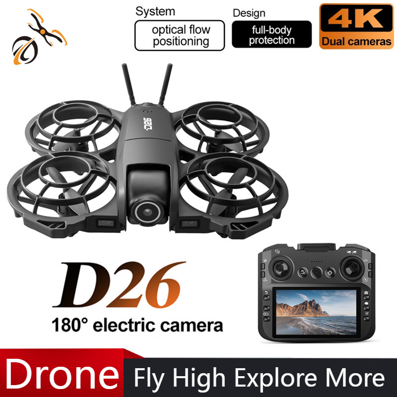 D26 ドローン 4K 空撮HD 180 °   カメラ付き - Brushed Drone Motor のレビューと価格