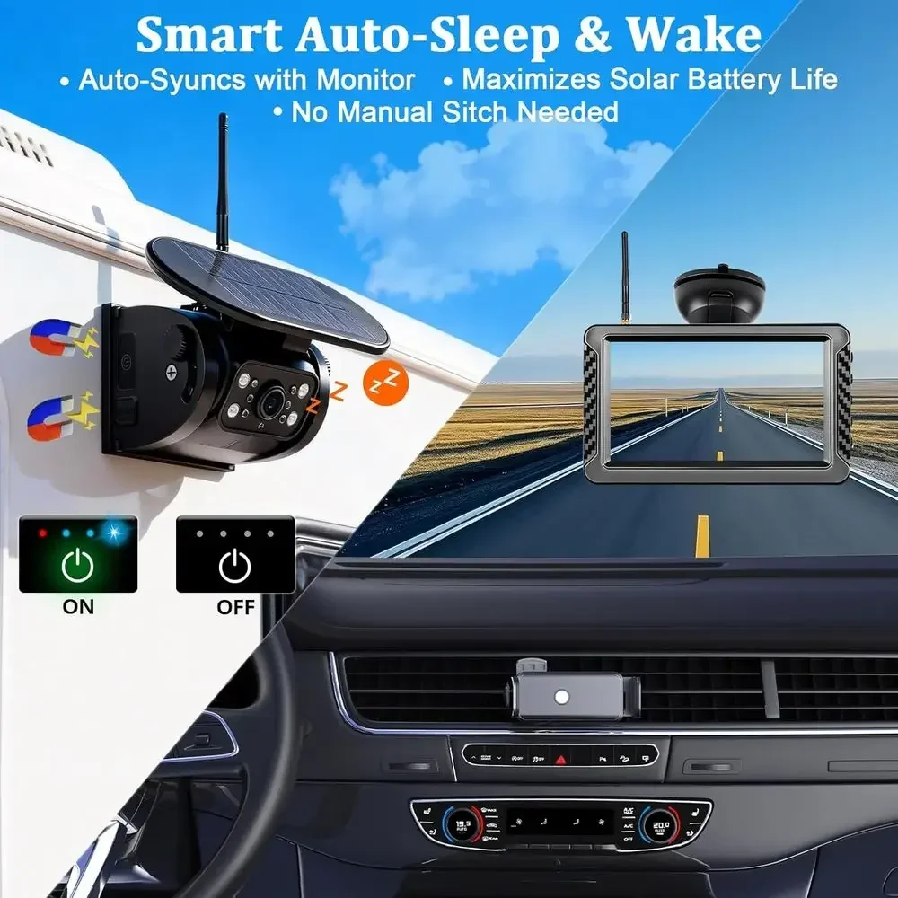 X5磁気ソーラーワイヤレスバックアップカメラ、5インチHDモ - Hd Zero Camera のレビューと価格
