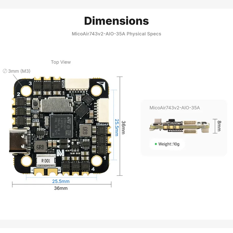 MicoAir743v2-AIO-35A H743 FCとB - Betaflight Fc のレビューと価格